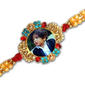 metal photo printed rakhi
