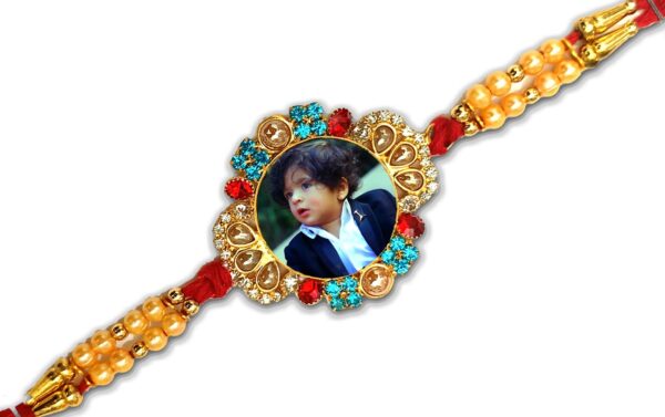 metal photo printed rakhi