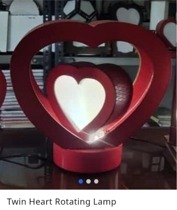 twin heart rotating lamp