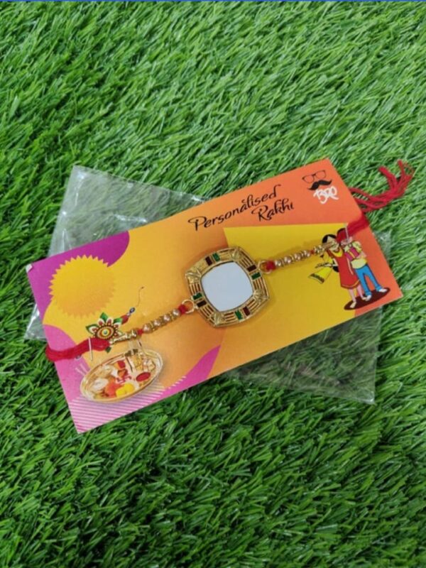 metal photo printed rakhi
